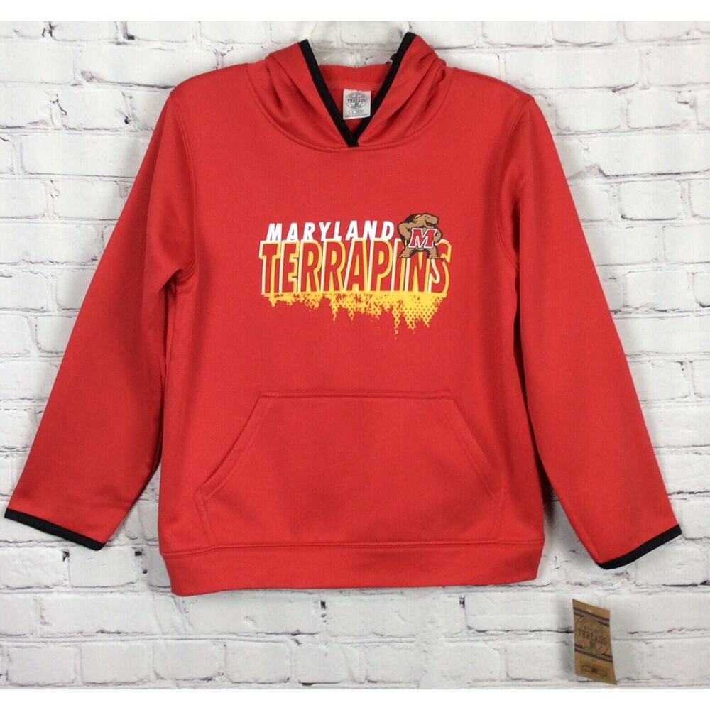 Rivalry Threads 91 NCAA Maryland Terrapins Hoodie Sweatshirt Boys Size S Red NWT